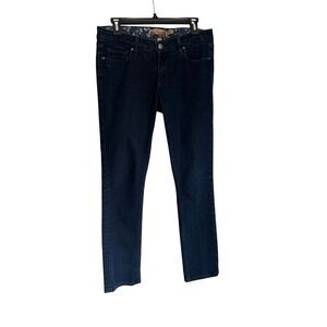 Paige Premium Denim Skyline Women's Dark Straight Leg Jeans Indigo Blue 28x30